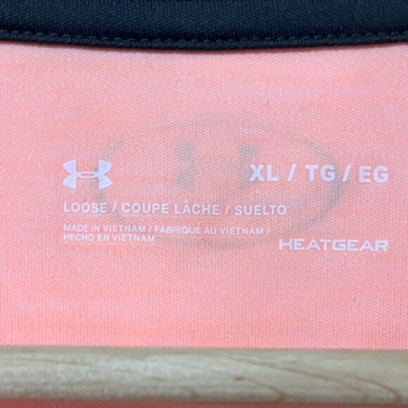 Under Armour Women’s HeatGear Coral Pink Short Sleeve T-Shirt - Size XL - Picture 12 of 12